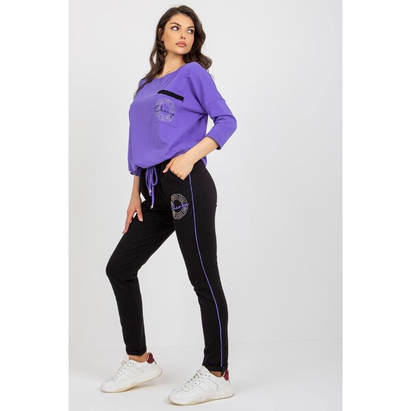 MladaModa Tepláková súprava s aplikáciou model 71725 fialová 46490785