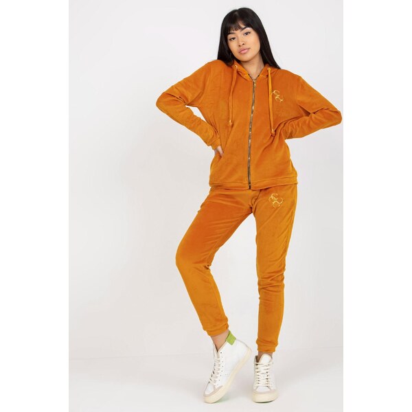 MladaModa Velúrová tepláková súprava Melody horčicová 46490803