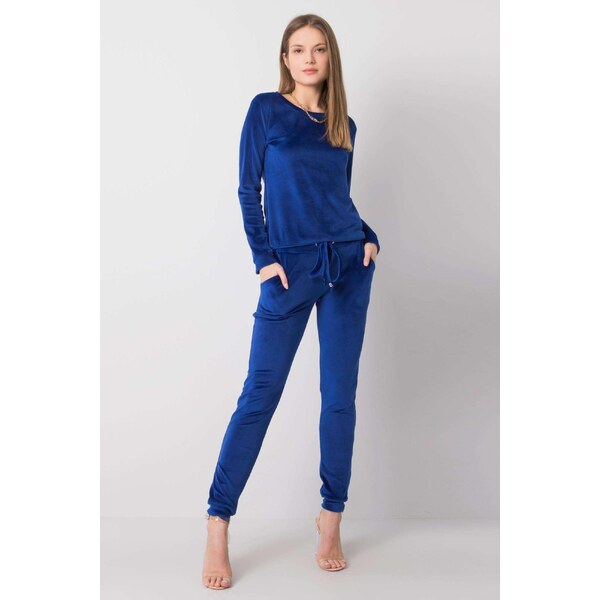 MladaModa Velúrová tepláková súprava bez kapucne Clarisa kráľovská 46490814