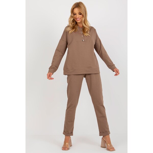 MladaModa Elegantná tepláková súprava model 29157 hnedá 46490846