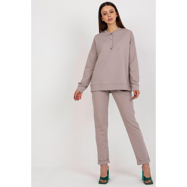 MladaModa Elegantná tepláková súprava model 29157 béžová 46490847