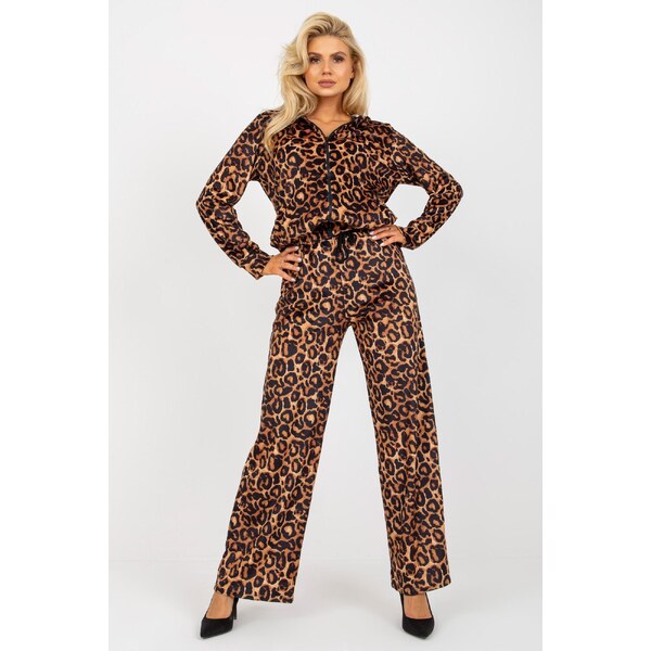 MladaModa Tepláková súprava s motívom pantera model 03108 béžová 46490869