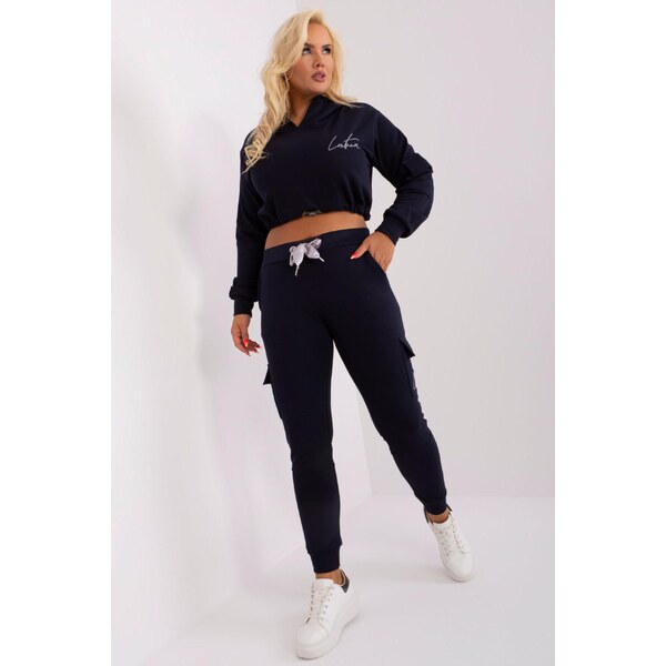 MladaModa Tepláková súprava s vyšívanými nápismi a mašľou model 44114 46490928