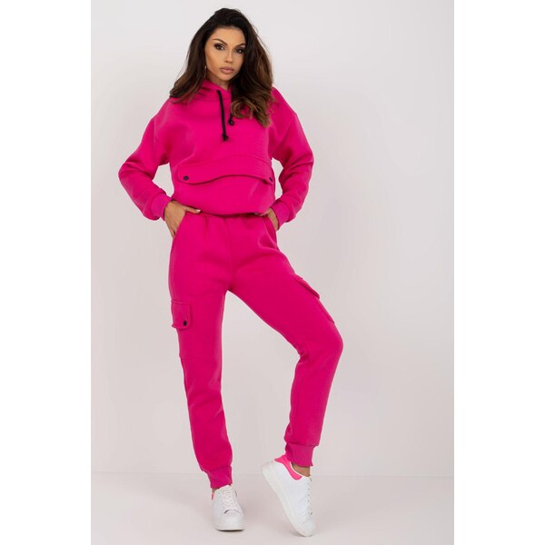 MladaModa Hrubá teplákovú súprava s kapsami model 79102 fuksiová 46490938