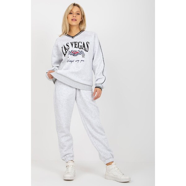 MladaModa Športová tepláková súprava Las Vegas svetlá šedá 46490962