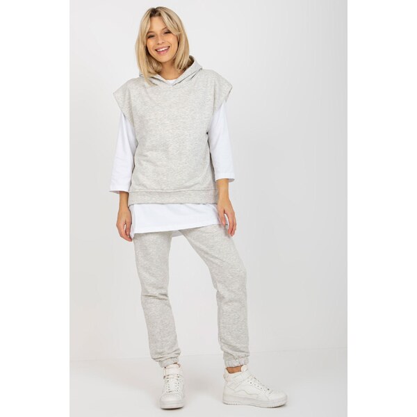 MladaModa 3-dielny komplet mikiny, blúzky a teplákov model 76464 46490967