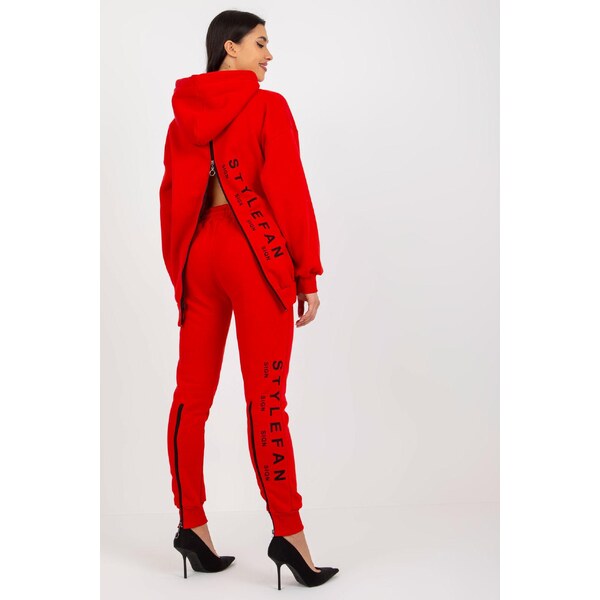 MladaModa Tepláková súprava so zipsami vzadu model 76102 červená 46490971