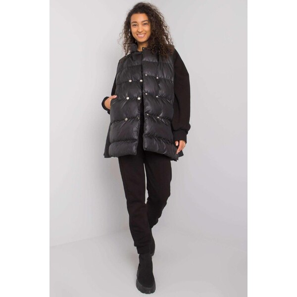 MladaModa 3-dielny komplet mikiny, vesty a teplákov model 64696 čierny 46491019