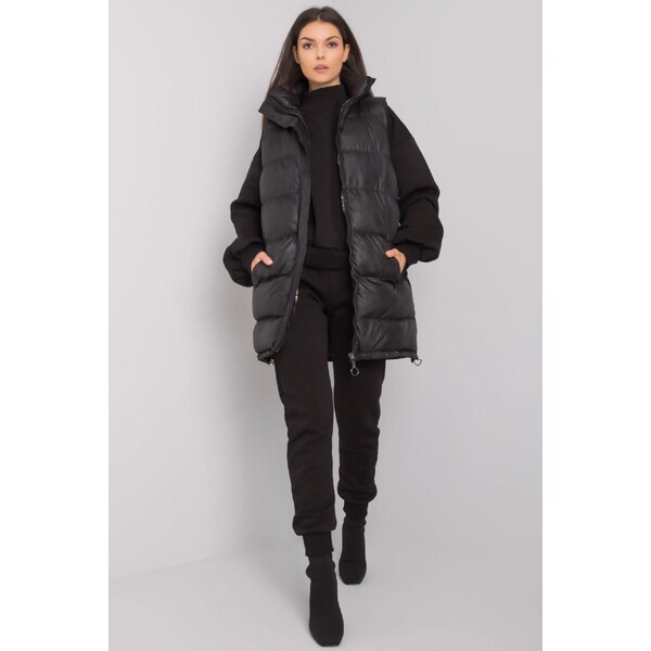 MladaModa 3-dielny komplet mikiny, vesty a teplákov model 64700 čierny 46491017