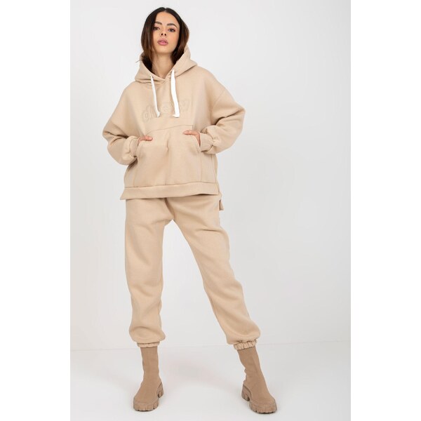 MladaModa Hrubá tepláková súprava model 30140 béžová 46491050