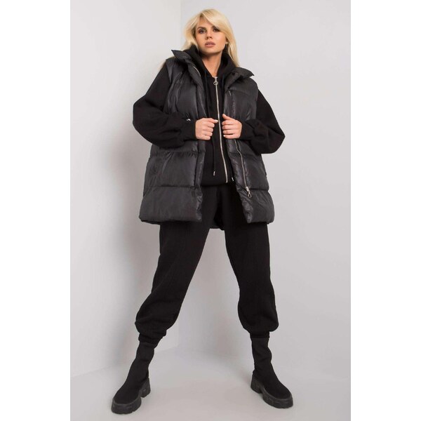 MladaModa 3-dielny komplet mikiny, vesty a teplákov model 54024 čierny 46491055