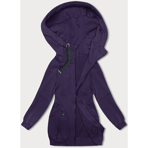 LHD Fialová voľná dlhá dámska mikina so sťahovacími lemami (AMG-332A) 49768062