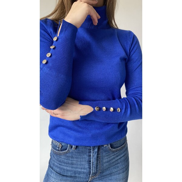 modnenakupy.sk Dámsky sveter s gombíkmi na rukávoch AMBER 45960325