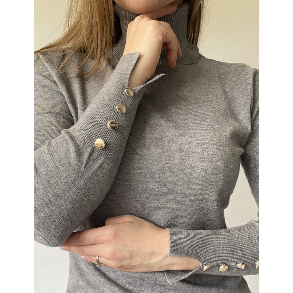 modnenakupy.sk Dámsky sveter s gombíkmi na rukávoch AMBER 45960326