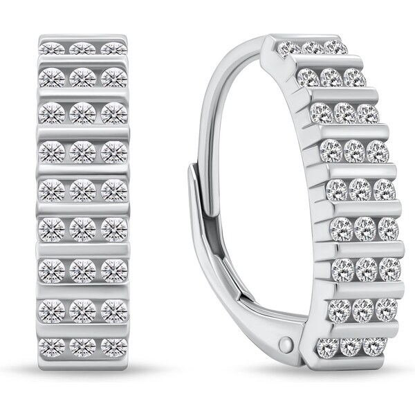 Brilio Silver Jemné strieborné náušnice so zirkónmi EA139W 66582192