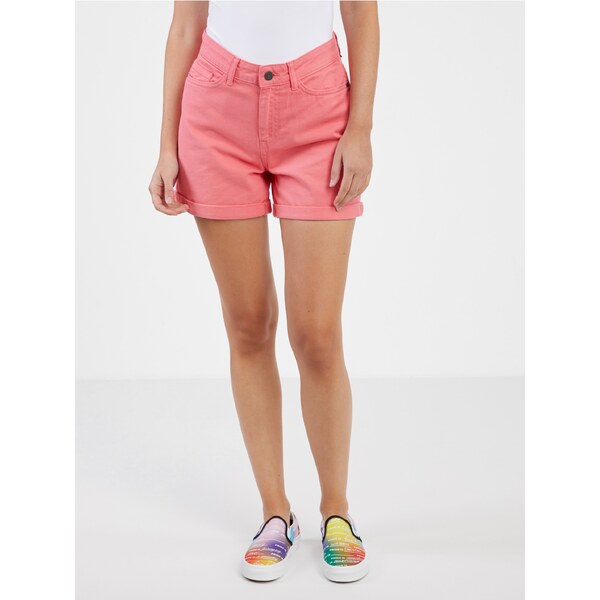 Koralové dámske džínsové kraťasy Noisy May Smiley 50515769
