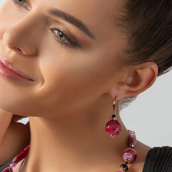 Lampglas Unikátne náušnice Berrylicious Gem s 24-karátovým zlatom v 66585809