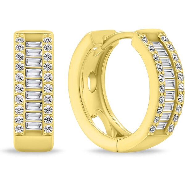 Brilio Silver Trblietavé pozlátené kruhy so zirkónmi EA475Y 66583972