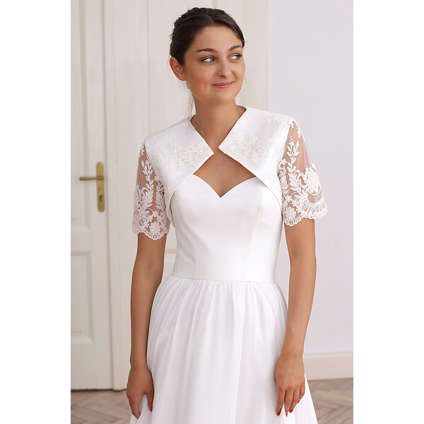 Glara Bolerko s krátkym rukávom cez biele šaty 45998061