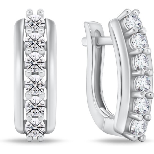 Brilio Silver Úžasné strieborné náušnice s čírymi zirkónmi EA543W 66578626