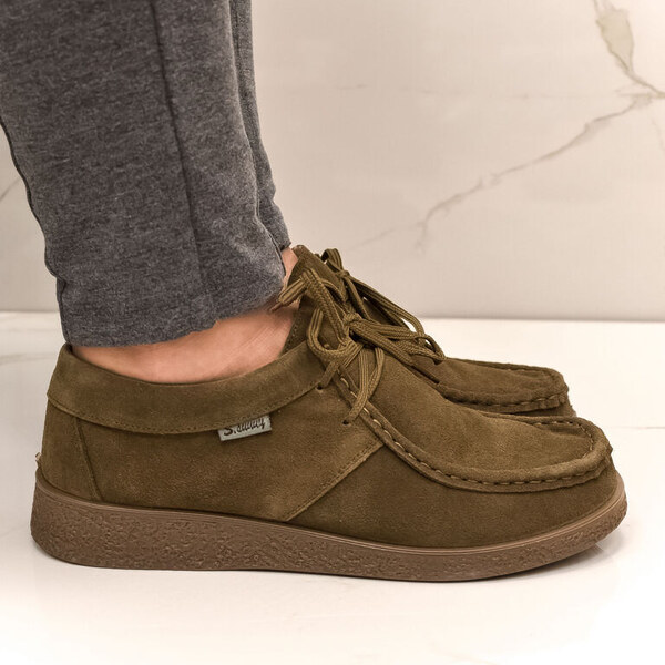 JOHN-C Dámske kožené tmavozelené poltopánky LAKY 46004620