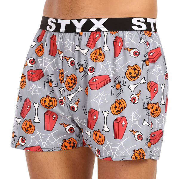Pánske trenírky Styx art športová guma Halloween rakvy (B1752) 46006084