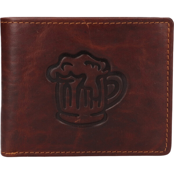 Lagen Pánska kožená peňaženka 266-3701/M veľké pivo - hnedá 46008174