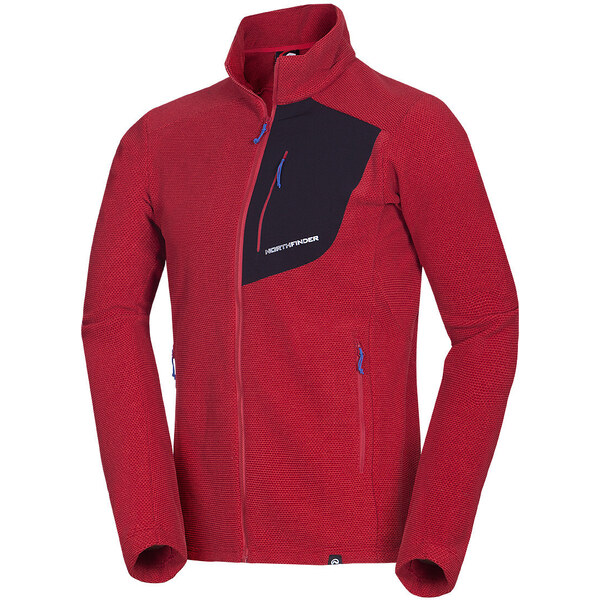 Northfinder Pánska fleecová mikina hrejivá TRUGBERG červená 46021240