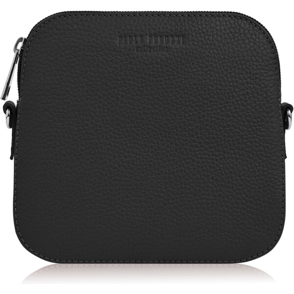 PAOLO PERUZZI Dámska kožená kabelka cez rameno IN-61-BL | čierna IN-61 46021268