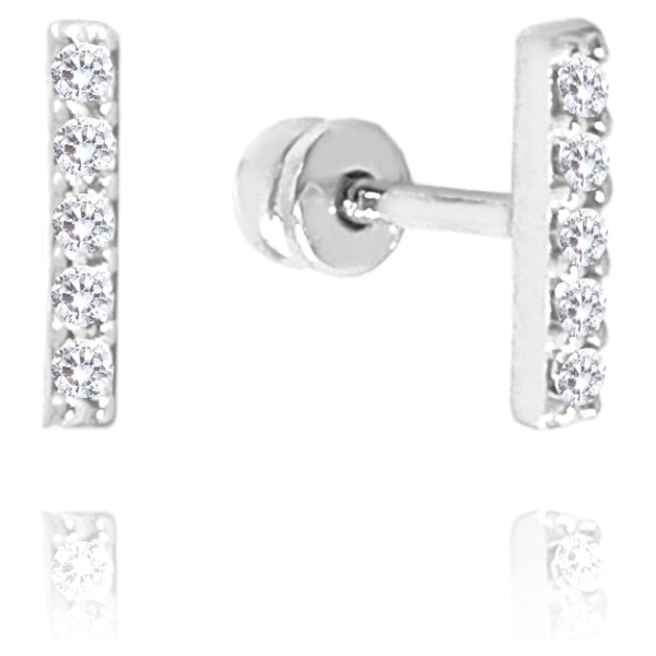 OLIVIE MINET Náušnice z bieleho zlata s bielymi zirkónmi Au 585/1000 60964870