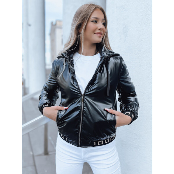 BASIC Čierna lesklá bomber bunda DEMETER TY3788 47338169