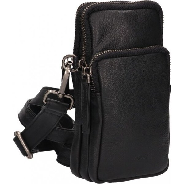 LAGEN Kožené vrecko cez rameno BLC-223/2286 čierná 46036695