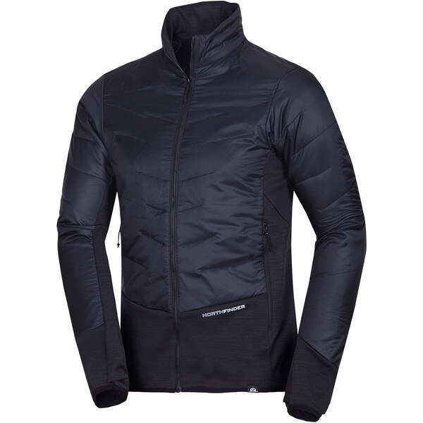 Northfinder Pánska hybridná mikina vetruvzdorná Primaloft ELDON čierna 46045640
