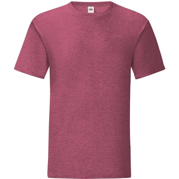 Burgundy mens t-shirt in combed cotton Iconic with sleeve Fruit of the 50558901