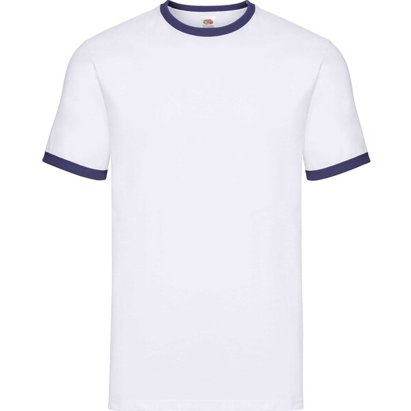 White T-shirt Ringer Fruit of the Loom 50558031