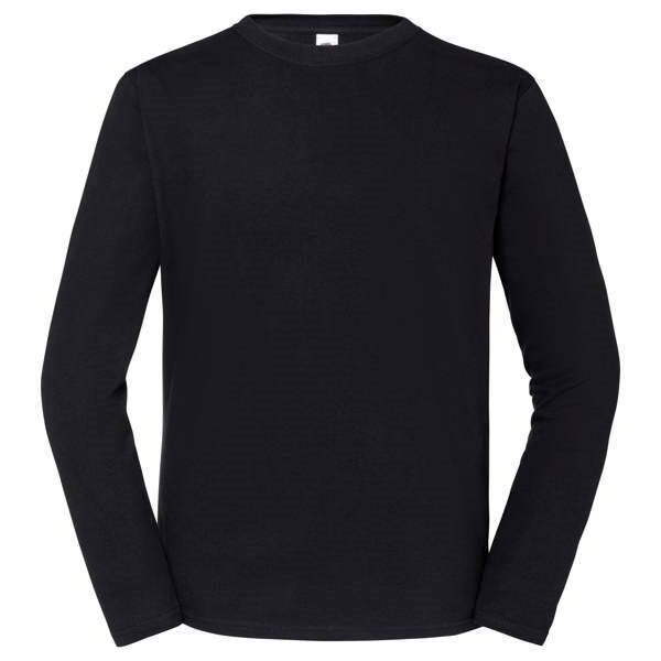 Čierne ikonické tričko 195 Ringspun Premium Fruit of the Loom 50638267