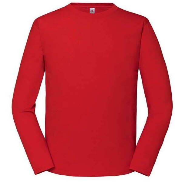 Iconic 195 Ringspun Premium Fruit of the Loom Mens Red T-shirt 50518061