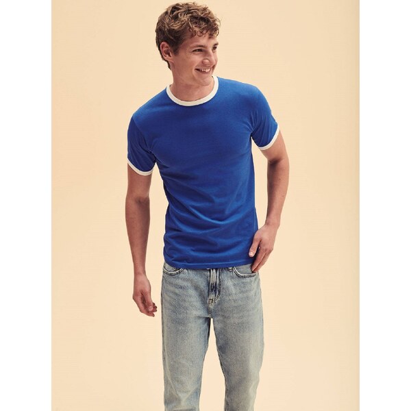 Ringer Fruit of the Loom Blue T-shirt 50518060