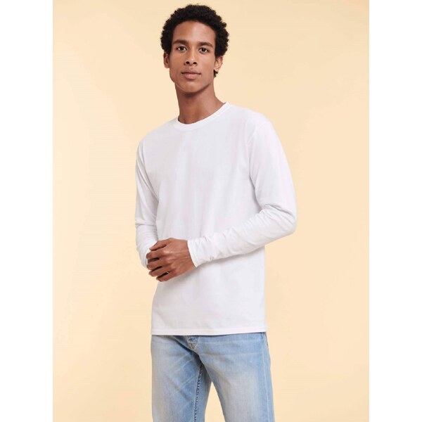 White Mens T-shirt Iconic 195 Ringspun Premium Fruit of the Loom 50632240