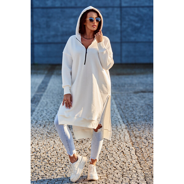 Fashionweek Zateplená dlha mikina s kapucňou MAXI K9301 48751356