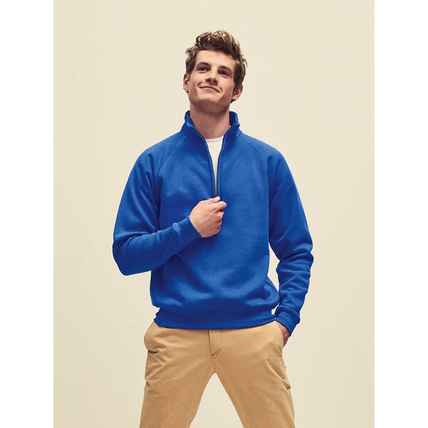 Blue Mens Sweatshirt Zip Neck Sweat Fruit of the Loom 50621222