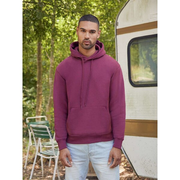 Burgundy Mens Hooded Sweat Fruit of the Loom 50508730