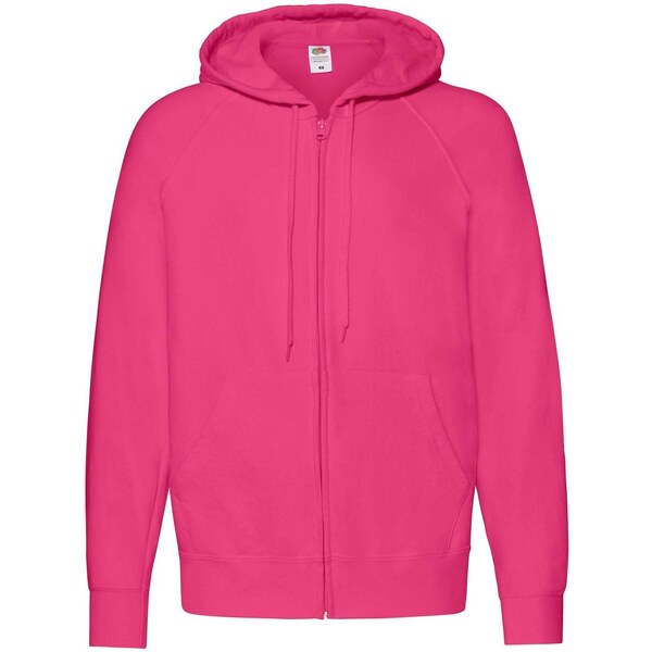 White Mens Hoodie Lightweight Zip Thru Hooded Sweat Fruit of the Loom 50507548