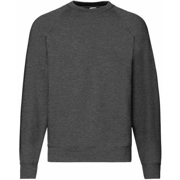 Dark Gray Mens Sweatshirt Raglan Sweat Fruit of the Loom 50508693