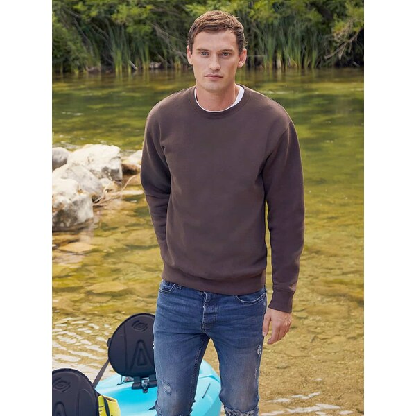 Dark Grey Mens Sweatshirt Set-in Sweat Fruit of the Loom 50558000