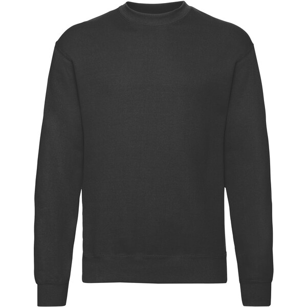 Mens Black Sweatshirt Set-in Sweat Fruit of the Loom 50558878