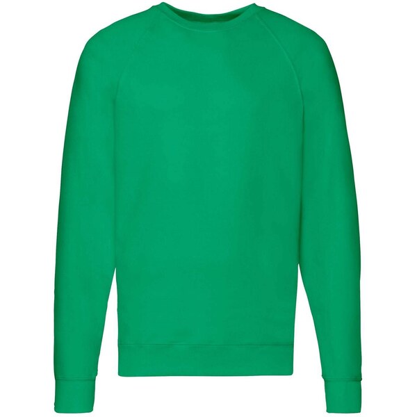 Green Mens Sweatshirt Lightweight Raglan Sweat Fruit of the Loom 50558925