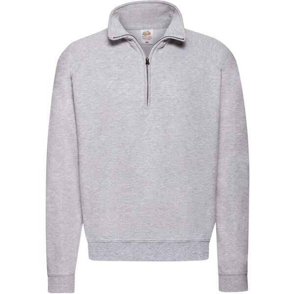 Grey Mens Sweatshirt Zip Neck Sweat Fruit of the Loom 50558924
