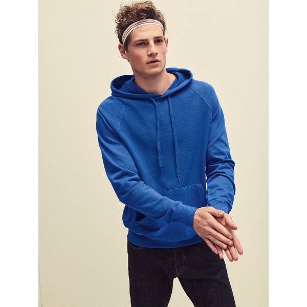 Blue Mens Hooded Hoodie Sweat Fruit of the Loom 50558862