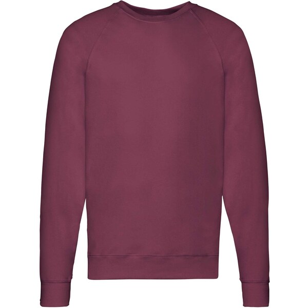 Burgundy mens sweatshirt Lightweight Raglan Sweat Fruit of the Loom 50558926